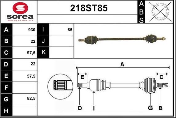 STARTCAR 218ST85 - Приводной вал autospares.lv