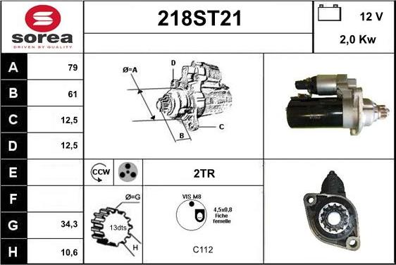 STARTCAR 218ST21 - Стартер autospares.lv