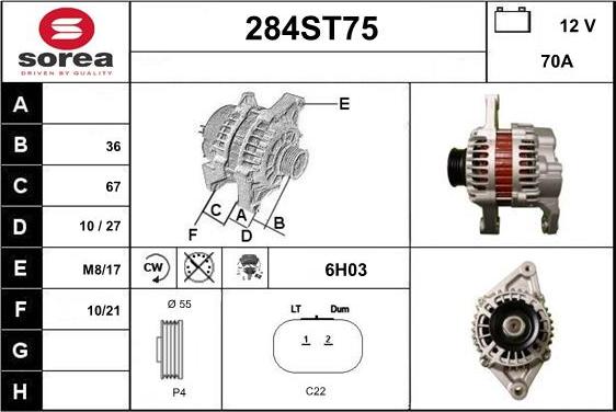 STARTCAR 284ST75 - Генератор autospares.lv