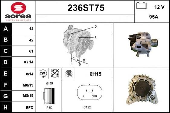 STARTCAR 236ST75 - Генератор autospares.lv