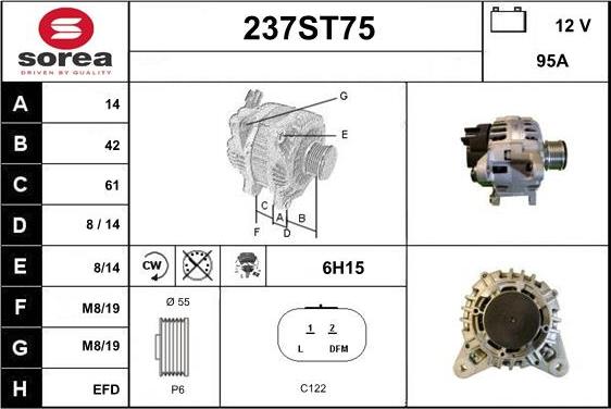 STARTCAR 237ST75 - Генератор autospares.lv