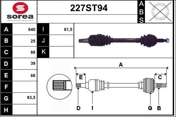 STARTCAR 227ST94 - Приводной вал autospares.lv