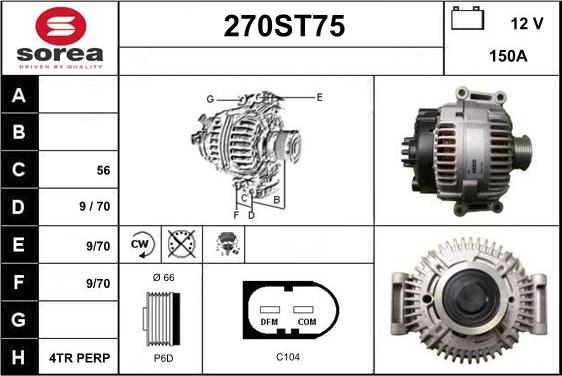 STARTCAR 270ST75 - Генератор autospares.lv