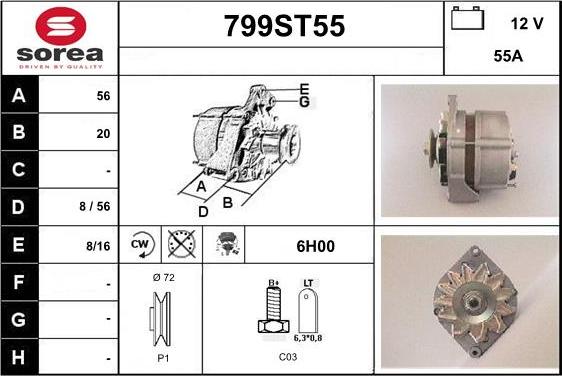 STARTCAR 799ST55 - Генератор autospares.lv