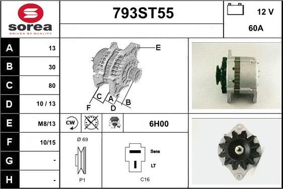 STARTCAR 793ST55 - Генератор autospares.lv