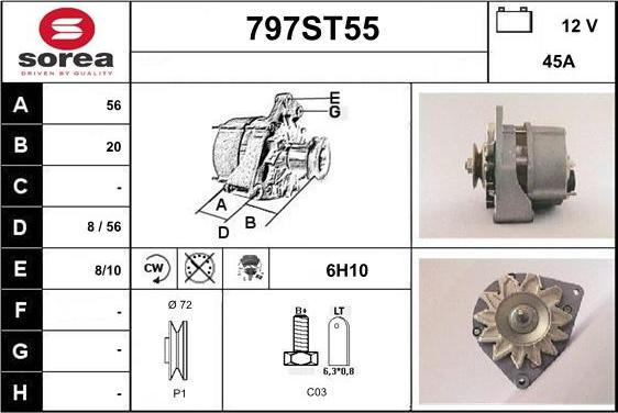 STARTCAR 797ST55 - Генератор autospares.lv