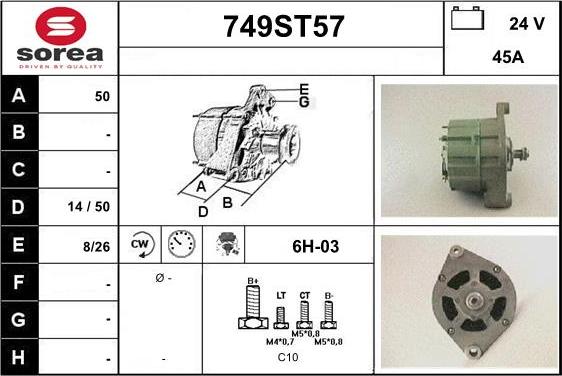 STARTCAR 749ST57 - Генератор autospares.lv