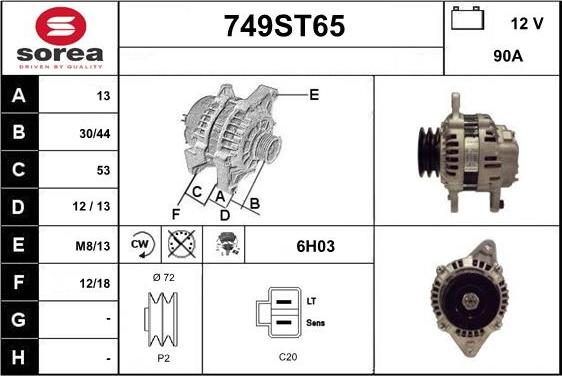 STARTCAR 749ST65 - Генератор autospares.lv