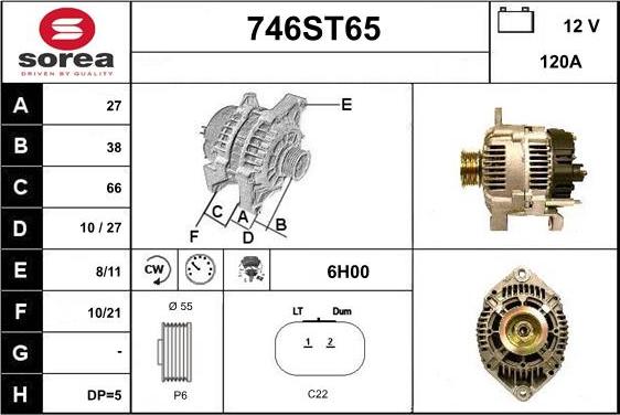 STARTCAR 746ST65 - Генератор autospares.lv