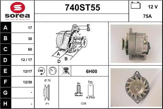 STARTCAR 740ST55 - Генератор autospares.lv