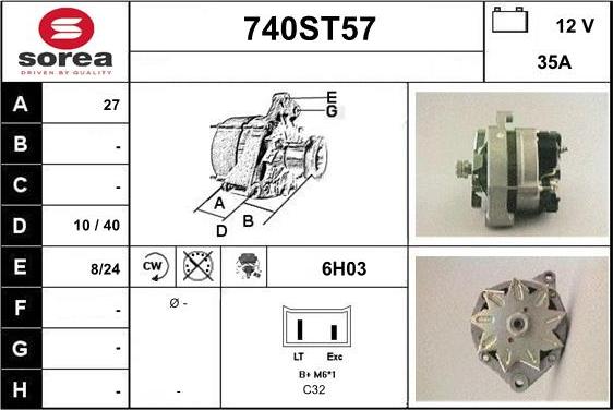 STARTCAR 740ST57 - Генератор autospares.lv