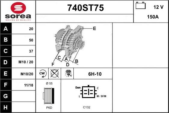 STARTCAR 740ST75 - Генератор autospares.lv