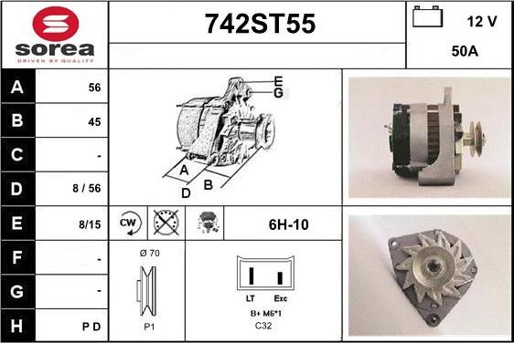 STARTCAR 742ST55 - Генератор autospares.lv