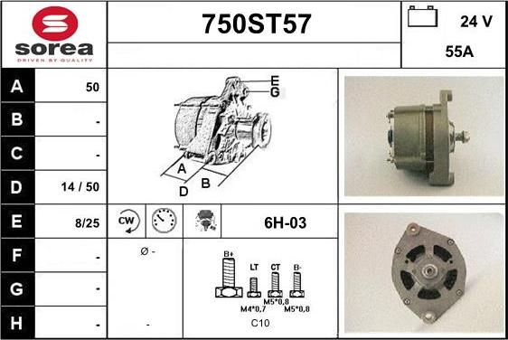 STARTCAR 750ST57 - Генератор autospares.lv