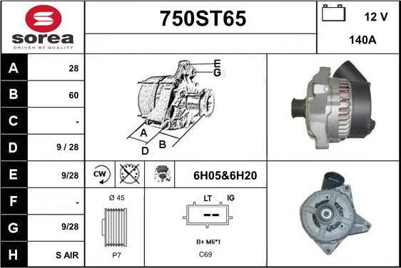 STARTCAR 750ST65 - Генератор autospares.lv