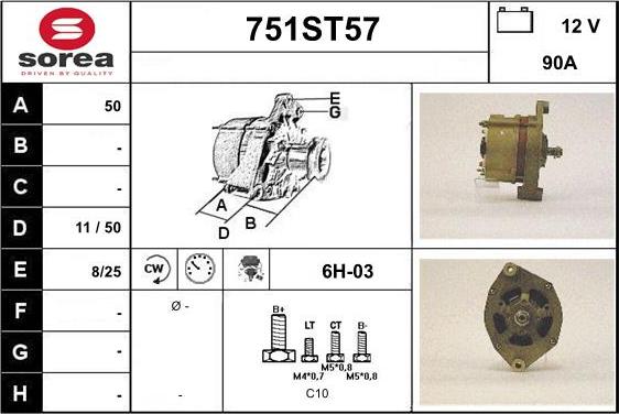 STARTCAR 751ST57 - Генератор autospares.lv