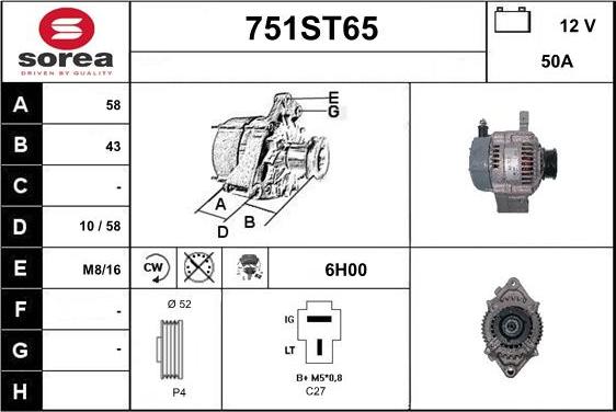 STARTCAR 751ST65 - Генератор autospares.lv