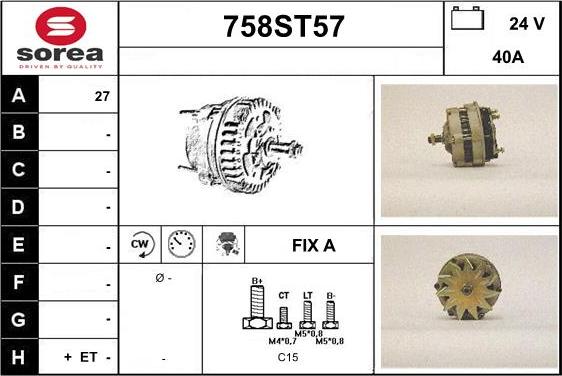 STARTCAR 758ST57 - Генератор autospares.lv