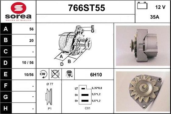 STARTCAR 766ST55 - Генератор autospares.lv