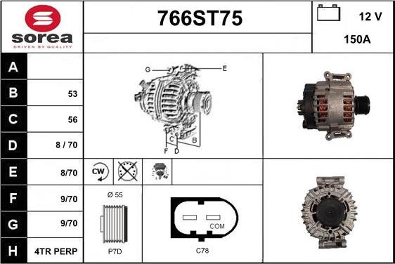 STARTCAR 766ST75 - Генератор autospares.lv