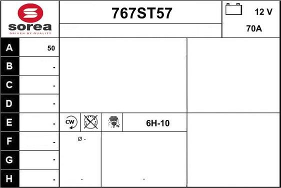 STARTCAR 767ST57 - Генератор autospares.lv