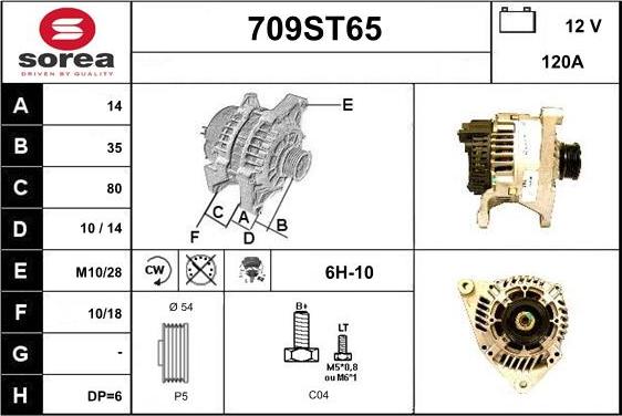 STARTCAR 709ST65 - Генератор autospares.lv