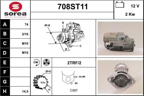 STARTCAR 708ST11 - Стартер autospares.lv