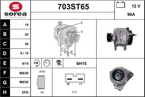 STARTCAR 703ST65 - Генератор autospares.lv