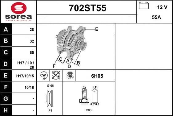 STARTCAR 702ST55 - Генератор autospares.lv