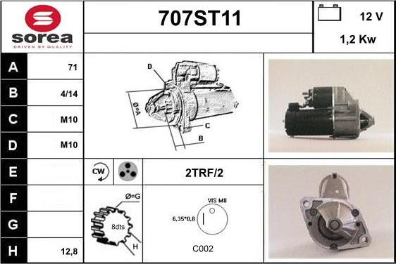 STARTCAR 707ST11 - Стартер autospares.lv