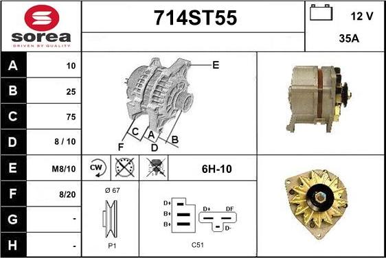 STARTCAR 714ST55 - Генератор autospares.lv