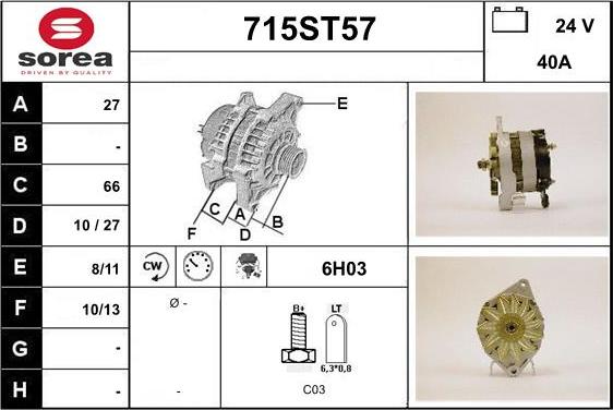 STARTCAR 715ST57 - Генератор autospares.lv