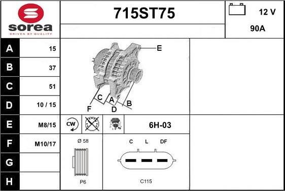 STARTCAR 715ST75 - Генератор autospares.lv