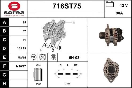 STARTCAR 716ST75 - Генератор autospares.lv