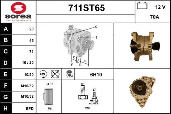 STARTCAR 711ST65 - Генератор autospares.lv