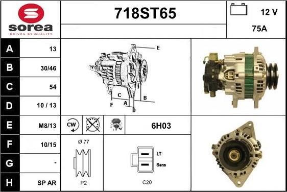 STARTCAR 718ST65 - Генератор autospares.lv