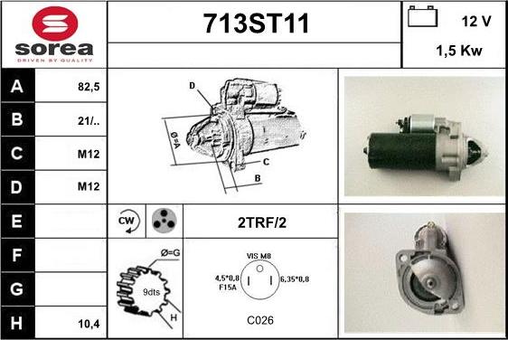 STARTCAR 713ST11 - Стартер autospares.lv