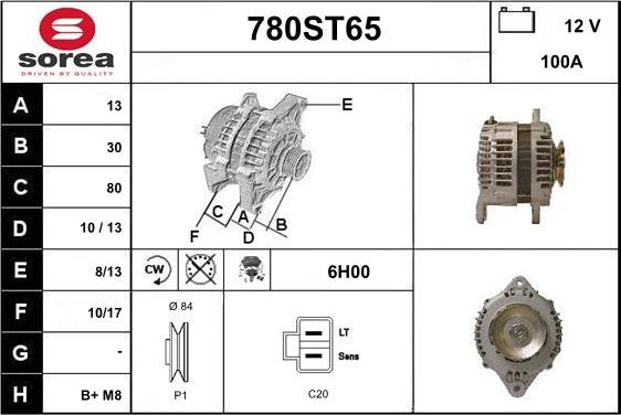 STARTCAR 780ST65 - Генератор autospares.lv