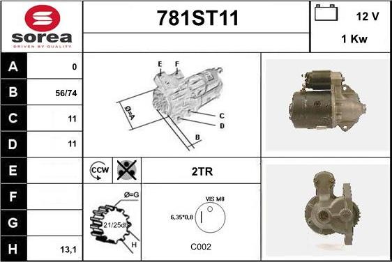 STARTCAR 781ST11 - Стартер autospares.lv