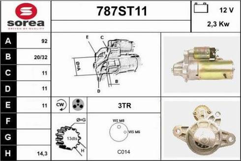 STARTCAR 787ST11 - Стартер autospares.lv