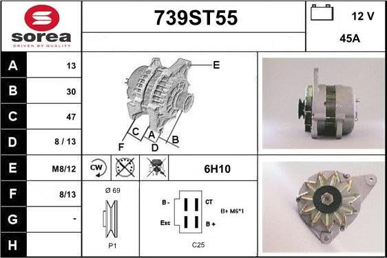 STARTCAR 739ST55 - Генератор autospares.lv