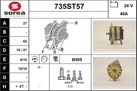 STARTCAR 735ST57 - Генератор autospares.lv