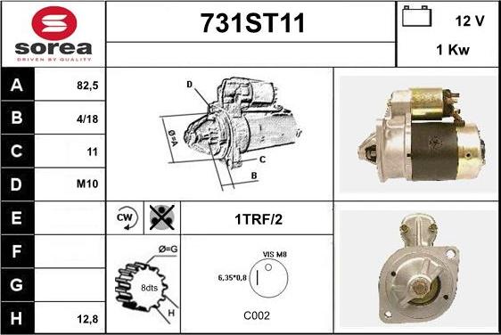 STARTCAR 731ST11 - Стартер autospares.lv