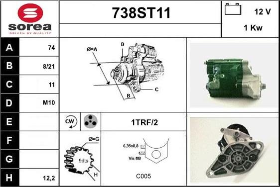 STARTCAR 738ST11 - Стартер autospares.lv