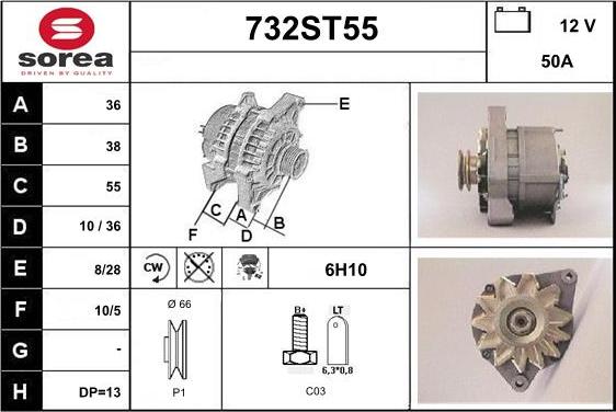 STARTCAR 732ST55 - Генератор autospares.lv