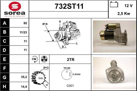 STARTCAR 732ST11 - Стартер autospares.lv