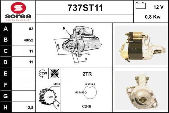 STARTCAR 737ST11 - Стартер autospares.lv