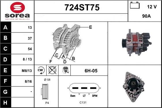 STARTCAR 724ST75 - Генератор autospares.lv