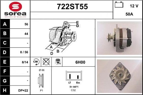 STARTCAR 722ST55 - Генератор autospares.lv