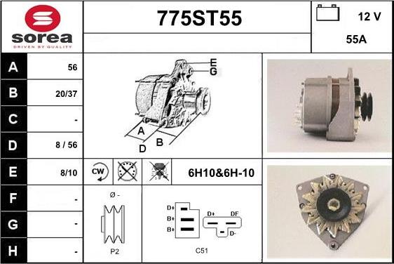 STARTCAR 775ST55 - Генератор autospares.lv